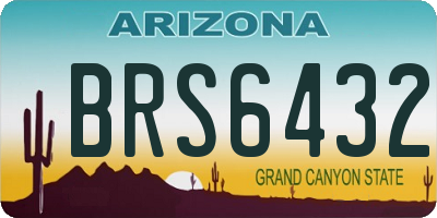 AZ license plate BRS6432