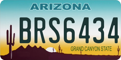 AZ license plate BRS6434