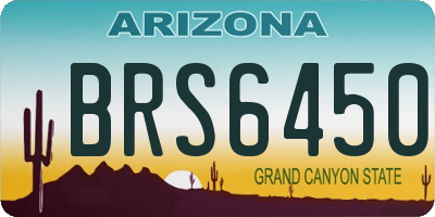 AZ license plate BRS6450