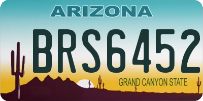 AZ license plate BRS6452