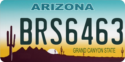 AZ license plate BRS6463