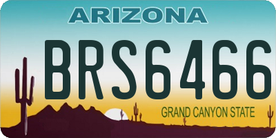 AZ license plate BRS6466