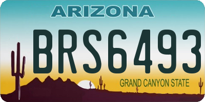 AZ license plate BRS6493