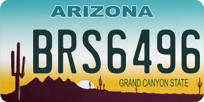 AZ license plate BRS6496