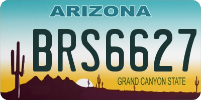 AZ license plate BRS6627