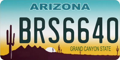 AZ license plate BRS6640