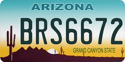 AZ license plate BRS6672