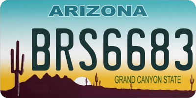 AZ license plate BRS6683