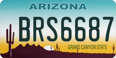 AZ license plate BRS6687