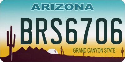 AZ license plate BRS6706