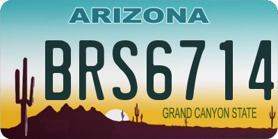 AZ license plate BRS6714