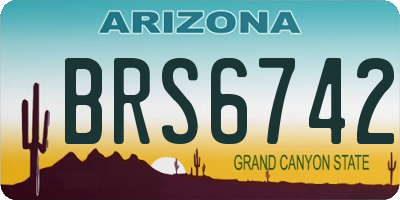 AZ license plate BRS6742