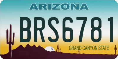 AZ license plate BRS6781
