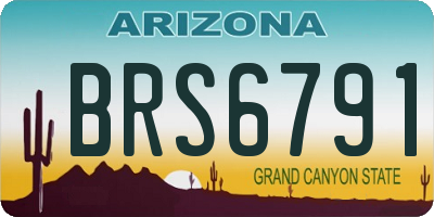 AZ license plate BRS6791