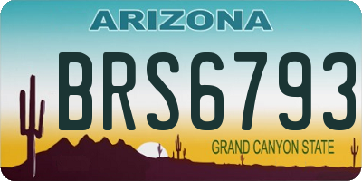 AZ license plate BRS6793