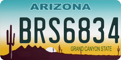 AZ license plate BRS6834