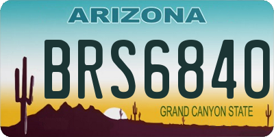 AZ license plate BRS6840