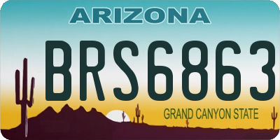 AZ license plate BRS6863
