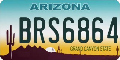 AZ license plate BRS6864