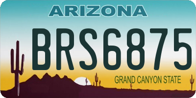 AZ license plate BRS6875