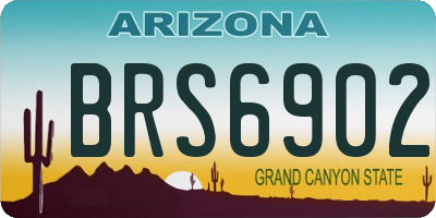 AZ license plate BRS6902