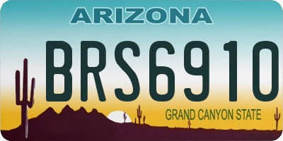 AZ license plate BRS6910
