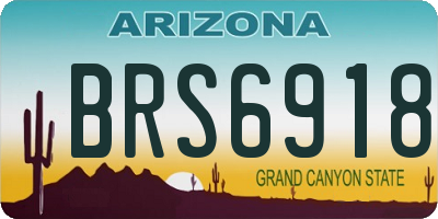 AZ license plate BRS6918
