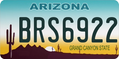 AZ license plate BRS6922