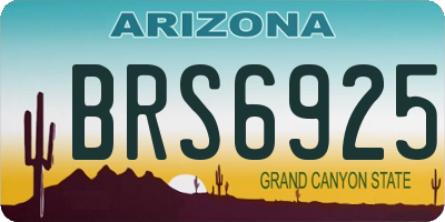 AZ license plate BRS6925