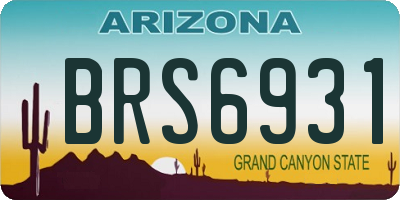 AZ license plate BRS6931