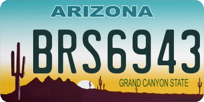 AZ license plate BRS6943