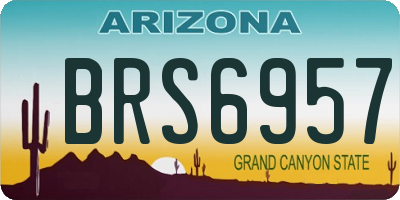 AZ license plate BRS6957