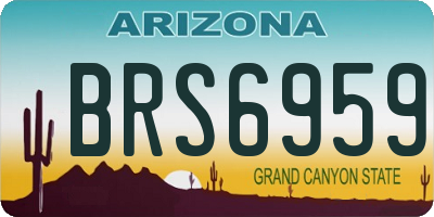 AZ license plate BRS6959