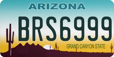AZ license plate BRS6999