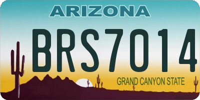 AZ license plate BRS7014