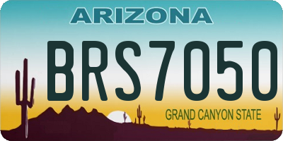 AZ license plate BRS7050