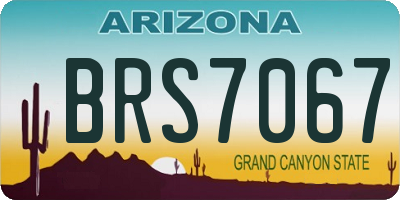 AZ license plate BRS7067