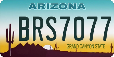 AZ license plate BRS7077