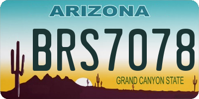 AZ license plate BRS7078