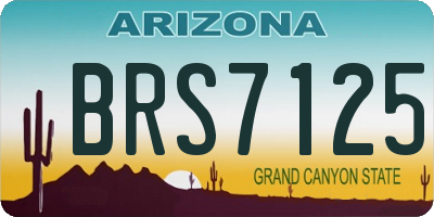 AZ license plate BRS7125