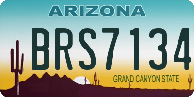 AZ license plate BRS7134