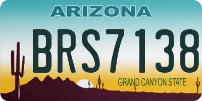 AZ license plate BRS7138