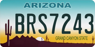 AZ license plate BRS7243
