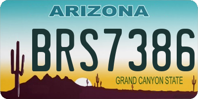 AZ license plate BRS7386