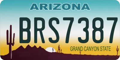 AZ license plate BRS7387