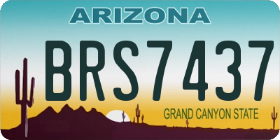 AZ license plate BRS7437