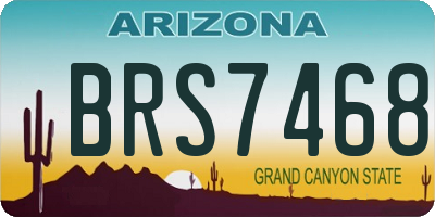 AZ license plate BRS7468