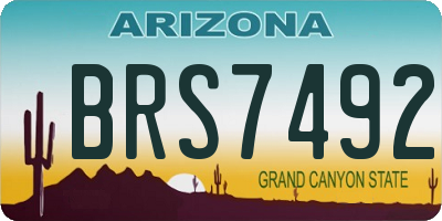 AZ license plate BRS7492