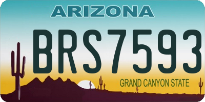 AZ license plate BRS7593