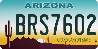 AZ license plate BRS7602